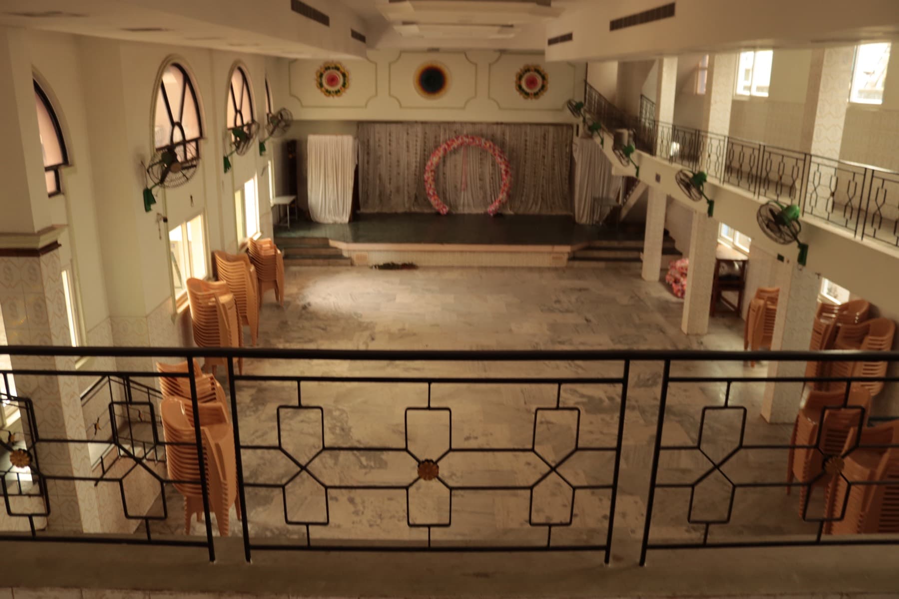 Main Hall upper balcony seating overlooking the floor