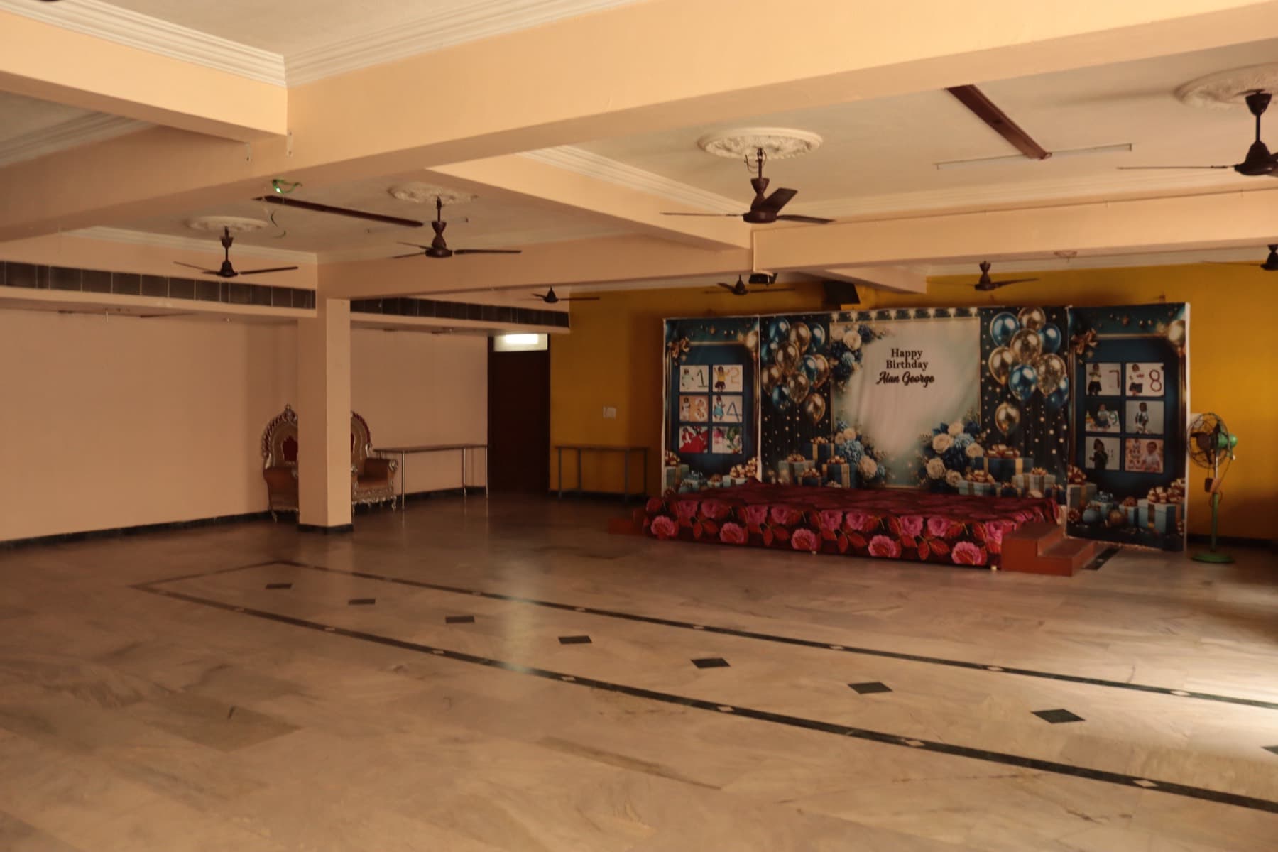 Mini Mahal hall set up for a celebration